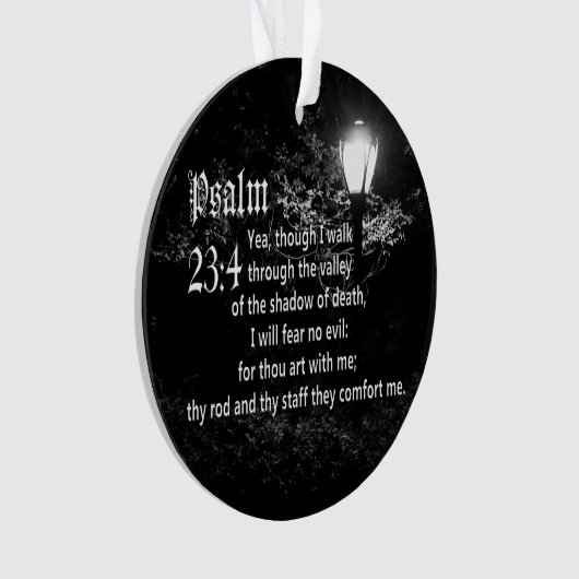 Psalm 23:4 Bijbel Verse Aangepaste Christelijke Ca Ornament (voorkant)