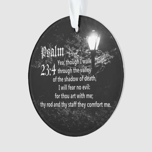 Psalm 23:4 Bijbel Verse Aangepaste Christelijke Ca Ornament (voorkant)