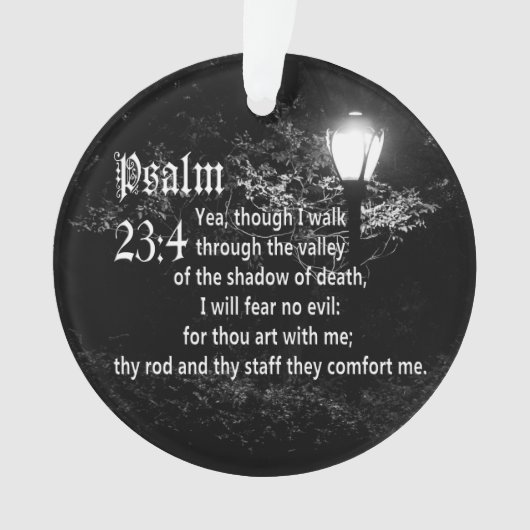 Psalm 23:4 Bijbel Verse Aangepaste Christelijke Ca Ornament (voorkant)