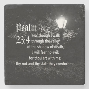 Psalm 23:4 Bijbel Verse Aangepaste Christelijke Ca Stenen Onderzetter