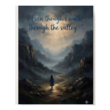 Psalm 23:4 Bijbelposter | Christelijke Muurkunst
