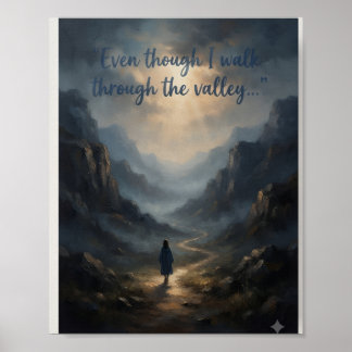 Psalm 23:4 Bijbelposter | Christelijke Muurkunst Poster