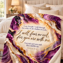 Psalm 23:4 Christelijke Bijbelvers Effen Paars Gou