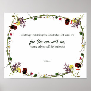 Psalm 23:4, Darkest Valley, ik zal geen kwaad vrez Poster
