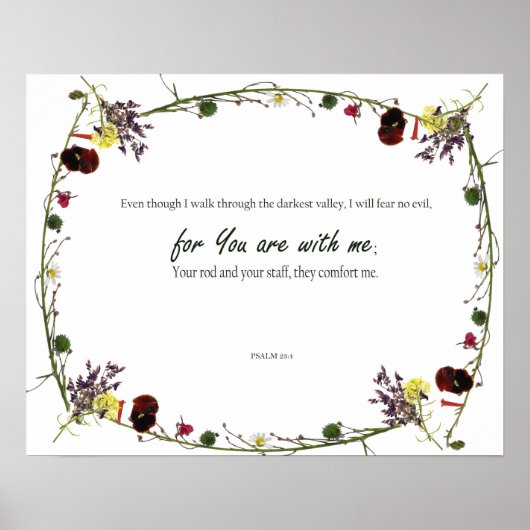 Psalm 23:4, Donkerste Vallei Ik zal geen vrees gee Poster (Voorkant)