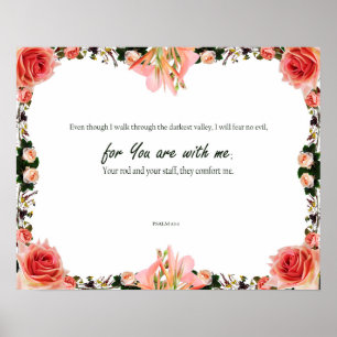 Psalm 23:4, Een psalm van David, Ik zal geen kwaad Poster