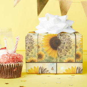 Psalm 23:4 Gele zonnebloem Cadeaupapier