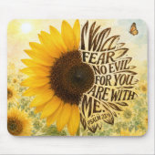 Psalm 23:4 Gele zonnebloem Muismat (Voorkant)