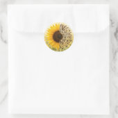 Psalm 23:4 Gele zonnebloem  Ronde Sticker (Tas)