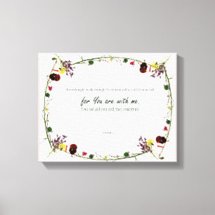 Psalm 23:4, gloeiroze verrekte canvas afdrukken