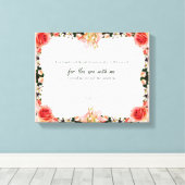 Psalm 23:4, gloeiroze verrekte canvas afdrukken (Insitu (Houten vloer))