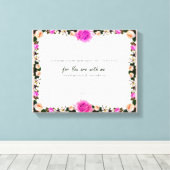 Psalm 23:4, gloeiroze verrekte canvas afdrukken (Insitu (Houten vloer))