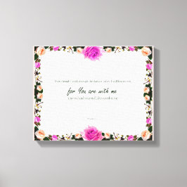 Psalm 23:4, gloeiroze verrekte canvas afdrukken