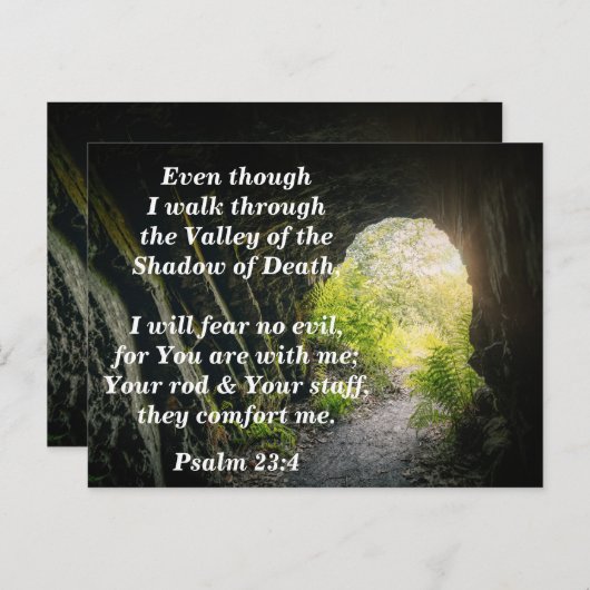 Psalm 23:4 Ik vrees dat er geen kwaadaardig bijbel Briefkaart (Voorkant / Achterkant)