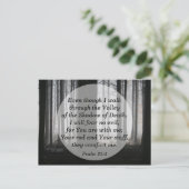 Psalm 23:4 Ik vrees dat er geen kwaadaardig bijbel Briefkaart (Staand voorkant)