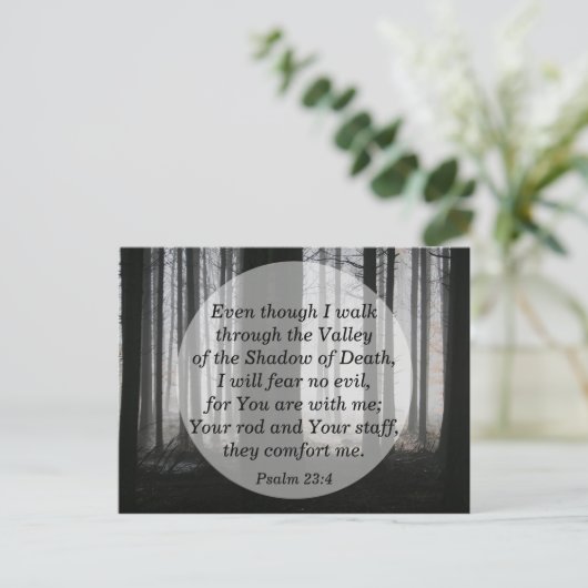 Psalm 23:4 Ik vrees dat er geen kwaadaardig bijbel Briefkaart (Staand voorkant)