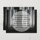 Psalm 23:4 Ik vrees dat er geen kwaadaardig bijbel Briefkaart (Voorkant / Achterkant)