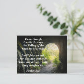 Psalm 23:4 Ik zal geen kwaad vrezen Bijbeltekst om Briefkaart (Staand voorkant)