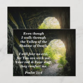 Psalm 23:4 Ik zal geen kwaad vrezen Bijbelvers geh Briefkaart (Voorkant / Achterkant)