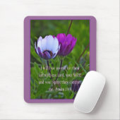 Psalm 23:4 Purple Flowers Mousepad Muismat (Met muis)
