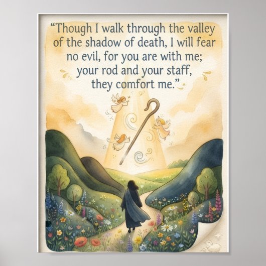 Psalm 23:4 Schriftposter | Bijbeltekst Poster (Voorkant)