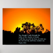 Psalm 23:4 Sunset Poster (Voorkant)