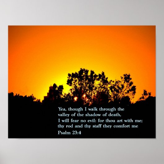 Psalm 23:4 Sunset Poster (Voorkant)