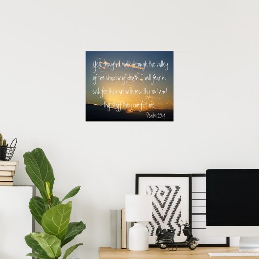 Psalm 23:4 tweesladig voorblad voor bescherming poster (Thuiskantoor)