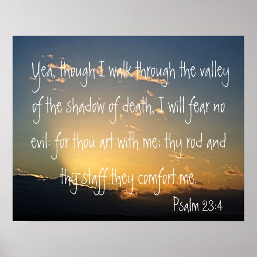 Psalm 23:4 tweesladig voorblad voor bescherming poster (Voorkant)