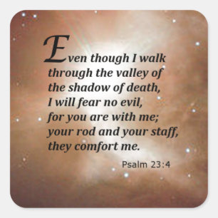 psalm 23:4 vierkante sticker