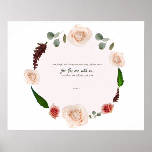 Psalm 23:4, want U bent bij mij, Een psalm van Dav Poster (Voorkant)