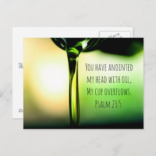 Psalm 23:5 Je hebt mijn hoofd geanoïneerd met olie Briefkaart (Voorkant / Achterkant)