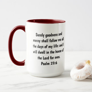 Psalm 23:6 Aangepaste Schrift Tweekleurige koffiem Mok