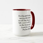 Psalm 23:6 Aangepaste Schrift Two-Tone Coffee Mok (Voorkant rechts)