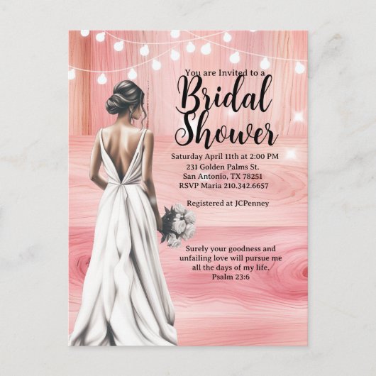 Psalm 23:6 Bridal Shower Invitation Briefkaart (Voorkant)