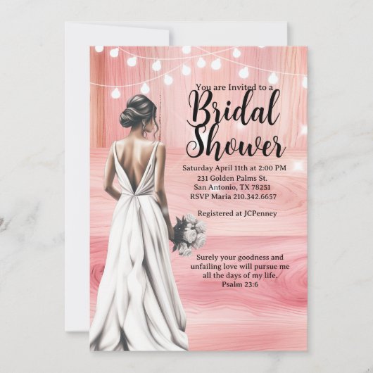 Psalm 23:6 Bridal Shower Invitation  Kaart (Voorkant)