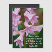 Psalm 23:6 Hyacinth Magnetic Card (Voorkant / Achterkant)