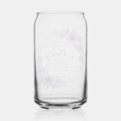 Psalm 23:6 Inspirerend Bijbelvers Paarse Bloemen Blikvorm Glas (Achterkant)