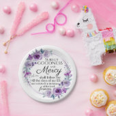 Psalm 23:6 Inspirerend Bijbelvers Paarse Bloemen Papieren Bordje (Feest)