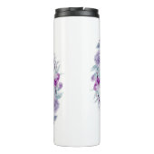 Psalm 23:6 Inspirerend Bijbelvers Paarse Bloemen Thermosbeker (Achterkant)