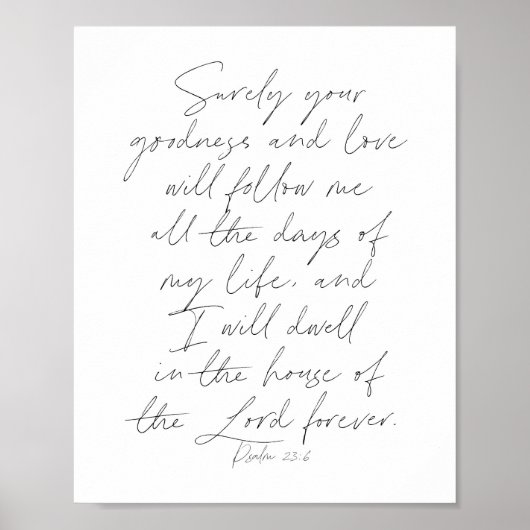 Psalm 23:6-script poster (Voorkant)