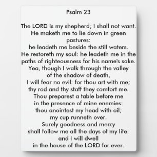 Psalm 23 8x10 Tafelblad Foto Plaquette Fotoplaat