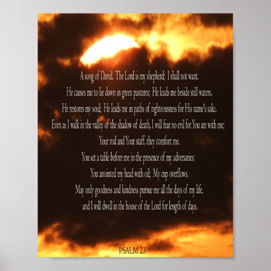 Psalm 23, Afdrukken tegen brand, Poster-papier met Poster (Voorkant)