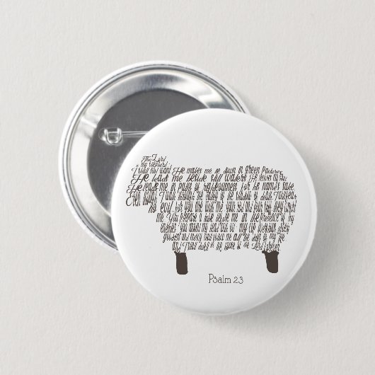 Psalm 23 Art. Ronde Button 5,7 Cm (Voorkant /achterkant)