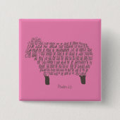 Psalm 23 Art. Vierkante Button 5,1 Cm (Voorkant)