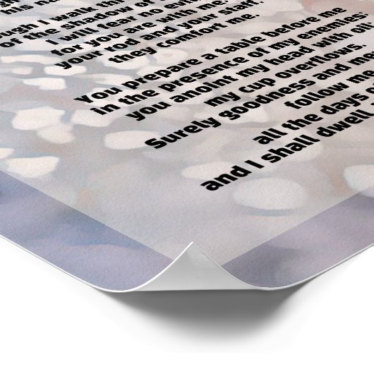 Psalm 23 artistieke kunst met bloemspraak poster (Hoek)
