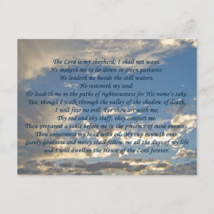 Psalm 23 Beauful Christelijk Sky Foto Bijbel Verse Briefkaart