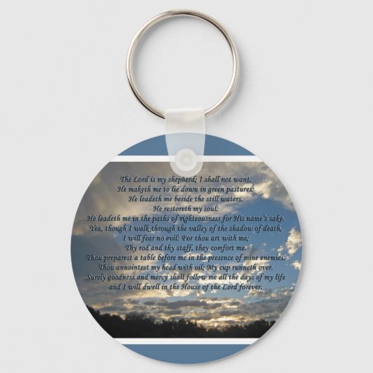Psalm 23 Beautiful Bible Verse Christian Sleutelhanger (Voorkant)