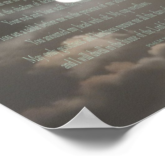 Psalm 23, bewegend afdrukken, waardepapier (matte) poster (Hoek)