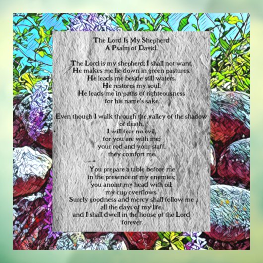 Psalm 23 biblical quote raamsticker (Vel 3)